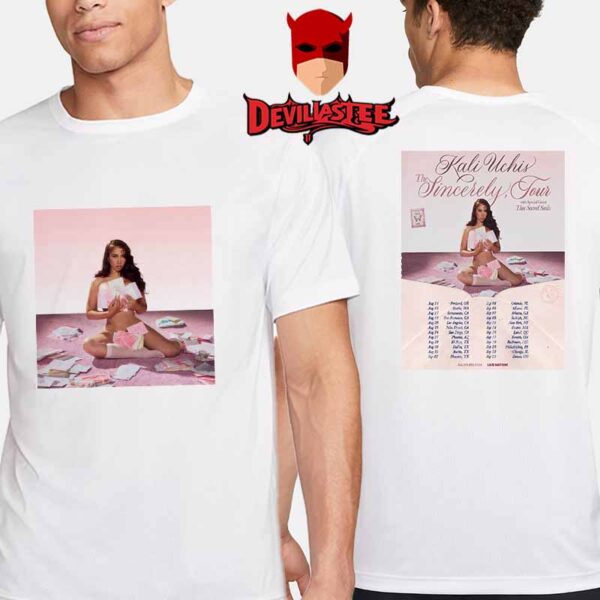 Kali Uchis The Sincerely 2025 Tour Dates Wiith Thee Sacred Souls Two Sided T-Shirt