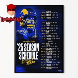 Los Angeles Rams NFL 2025 Schedule Home Decor Poster Canvas