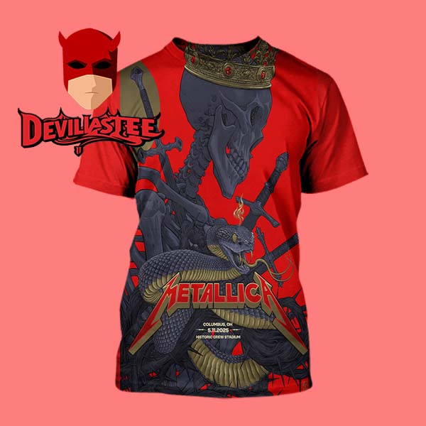Metallica Columbus 2025 Sonic Temple Historic Crew Stadium OH On May 11th M72 North American Tour All Over Print T-Shirt Metallica Columbus 2025 Sonic Temple Historic Crew Stadium OH On May 11th M72 North American Tour All Over Print T-Shirt