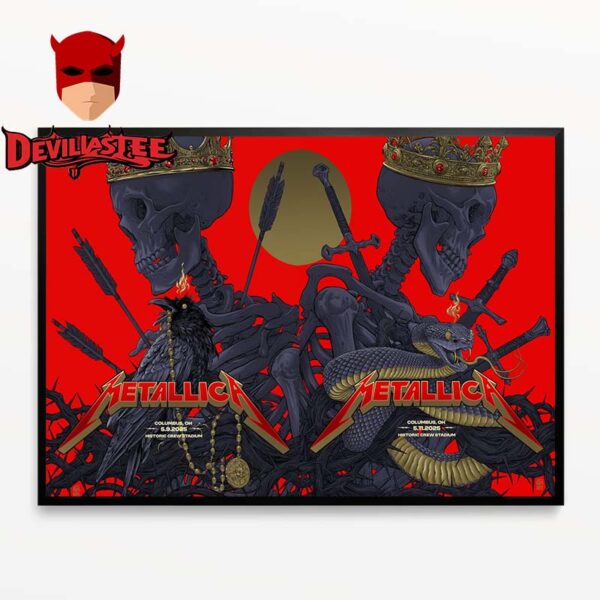 Metallica Columbus 2025 Sonic Temple Historic Crew Stadium OH On May 11th M72 North American Tour Matchup Home Decor Poster Canvas