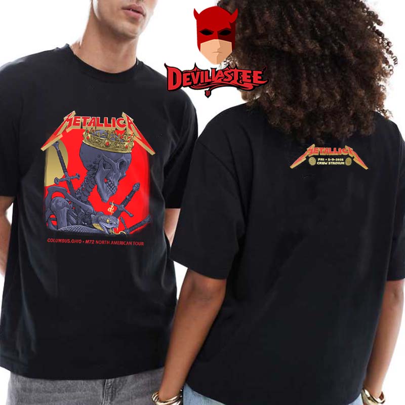 Metallica Columbus 2025 Sonic Temple Historic Crew Stadium OH On May 11th M72 North American Tour Two Sided T-Shirt Metallica Columbus 2025 Sonic Temple Historic Crew Stadium OH On May 11th M72 North American Tour Two Sided T-Shirt