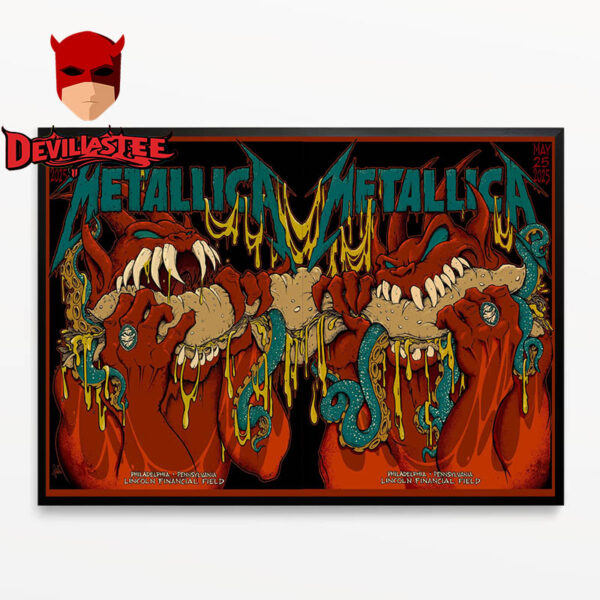 Metallica M72 Philly Philadelphia 2025 Lincoln Financial Field On May 23rd 25th North American Tour Home Decor Poster Canvas