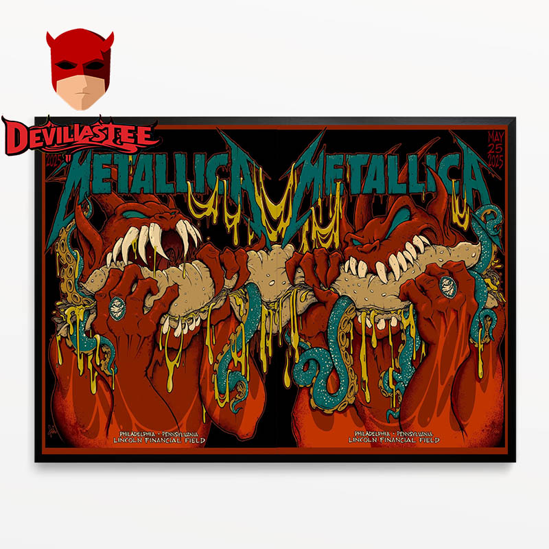 Metallica M72 Philly Philadelphia 2025 Lincoln Financial Field On May 23rd 25th North American Tour Home Decor Poster Canvas Metallica M72 Philly Philadelphia 2025 Lincoln Financial Field On May 23rd 25th North American Tour Home Decor Poster Canvas