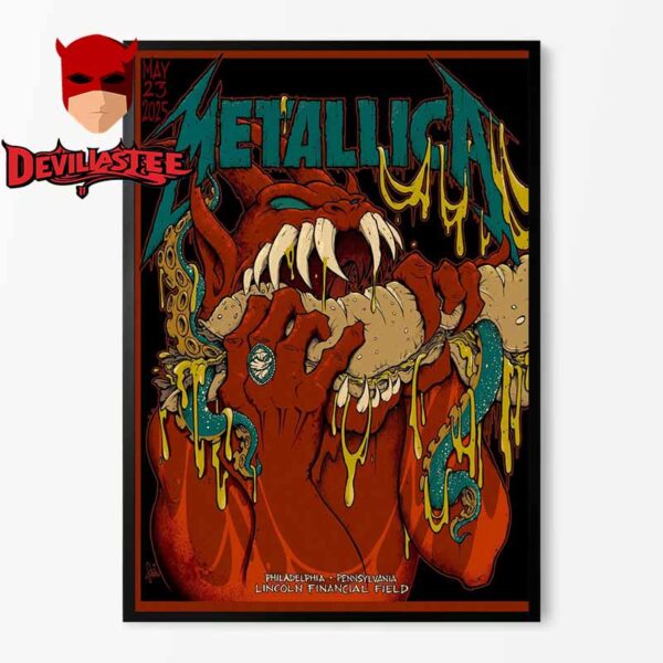 Metallica M72 Philly Philadelphia 2025 Lincoln Financial Field On May 23rd North American Tour Home Decor Poster Canvas