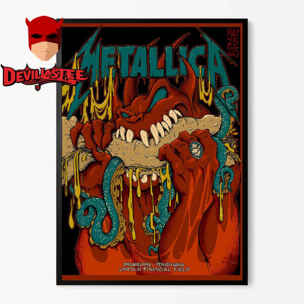 Metallica M72 Philly Philadelphia 2025 Lincoln Financial Field On May 25th North American Tour Home Decor Poster Canvas