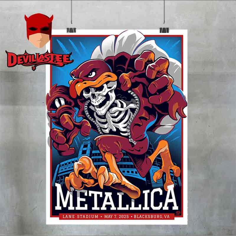 Metallica M72 Virginia Blackburg 2025 Lane Stadium On May 7th North American Tour Home Decor Poster Canvas Metallica M72 Virginia Blackburg 2025 Lane Stadium On May 7th North American Tour Home Decor Poster Canvas