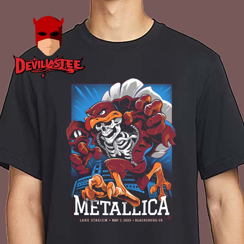 Metallica M72 Virginia Blackburg 2025 Lane Stadium On May 7th North American Tour Unisex T-Shirt Metallica M72 Virginia Blackburg 2025 Lane Stadium On May 7th North American Tour Unisex T-Shirt