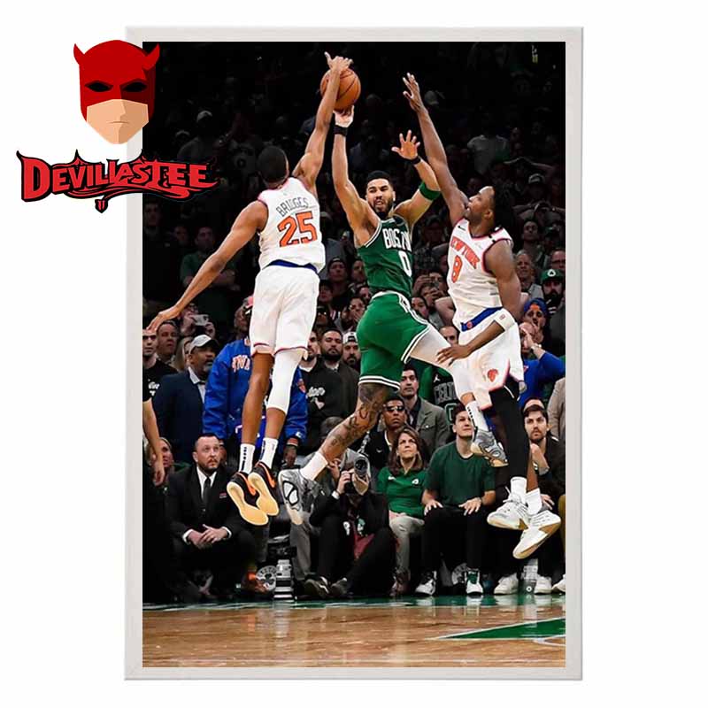 Mikal Bridges Block Jayson Tatum New York Knicks vs Boston Celtics NBA Playoffs 2025 Home Decor Poster Canvas Mikal Bridges Block Jayson Tatum New York Knicks vs Boston Celtics NBA Playoffs 2025 Home Decor Poster Canvas