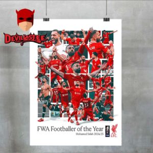 Mohamed Salah Footballer Of The Year Liverpool FC 2024 2025 Season Home Decor Poster Canvas