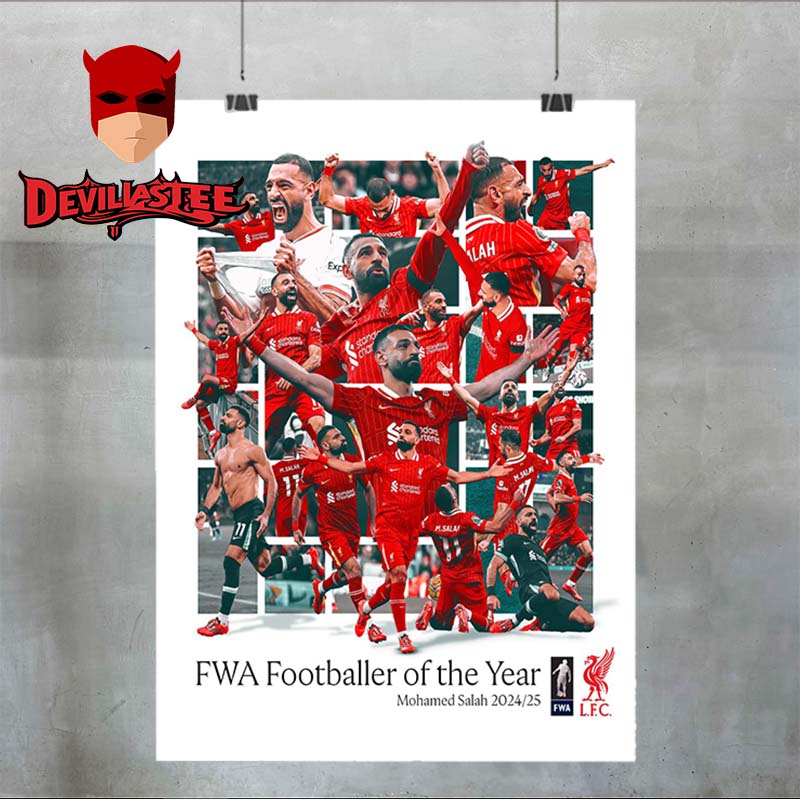 Mohamed Salah Footballer Of The Year Liverpool FC 2024 2025 Season Home Decor Poster Canvas Mohamed Salah Footballer Of The Year Liverpool FC 2024 2025 Season Home Decor Poster Canvas