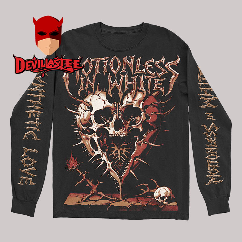 Motionless In White Synthetic Love All Over Print Long Sleeve Crewneck Motionless In White Synthetic Love All Over Print Long Sleeve Crewneck