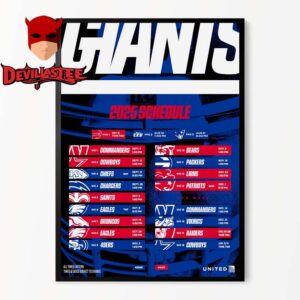 New York Giants NFL 2025 Schedule Home Decor Poster Canvas