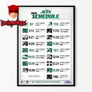 New York Jets NFL 2025 Schedule Home Decor Poster Canvas
