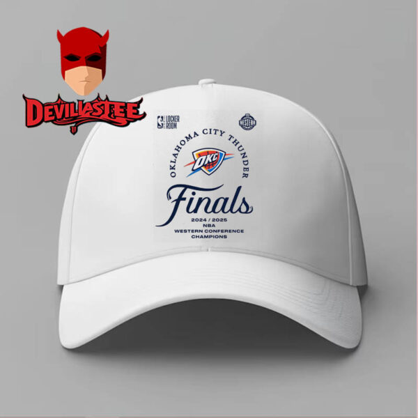 Oklahoma City OKC Thunder 2025 Western Conference Finals Champions Locker Room Classic Hat Cap Snapback