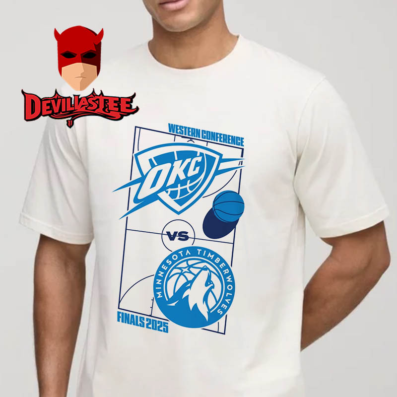 Oklahoma City Thunder 2025 Western Conference Finals Matchup Unisex T-Shirt Oklahoma City Thunder 2025 Western Conference Finals Matchup Unisex T-Shirt