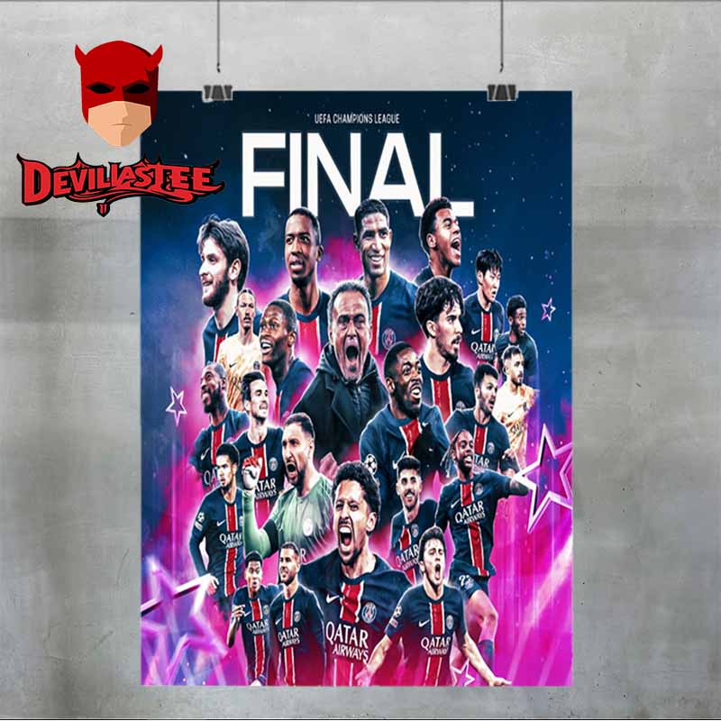 Paris Saint-Germain Road To Munich 2025 UEFA Champions League Final Home Decor Poster Canvas Paris Saint-Germain Road To Munich 2025 UEFA Champions League Final Home Decor Poster Canvas