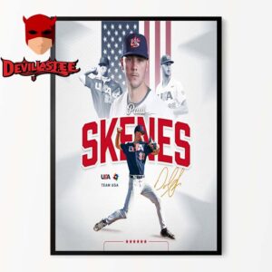 Paul Skenes Team USA 2026 World Baseball Classic Signed Signature Home Decor Poster Canvas