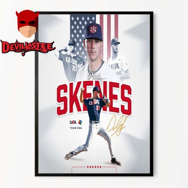 Paul Skenes Team USA 2026 World Baseball Classic Signed Signature Home Decor Poster Canvas