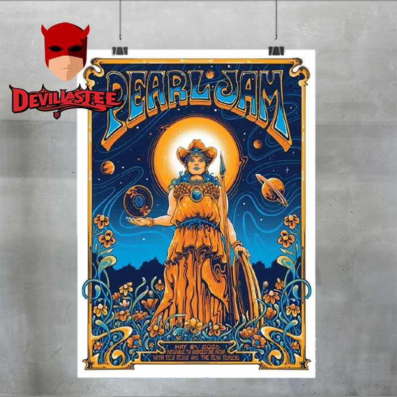 Pearl Jam Bridgestone Arena Nashville 2025 TN On May 8th Home Decor Poster Canvas Pearl Jam Bridgestone Arena Nashville 2025 TN On May 8th Home Decor Poster Canvas
