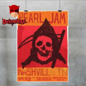 Pearl Jam Nashville 2025 Bridgestone Arena TN On May 6th Home Decor Poster Canvas