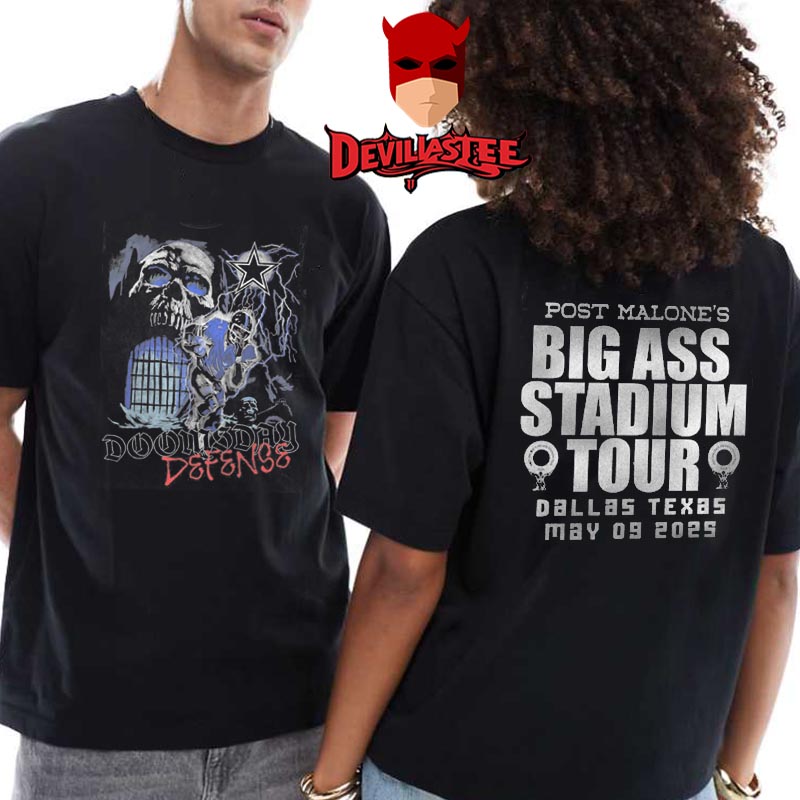 Post Malone X Dallas Cowboys Doomsday Defense Two Sided T Shirt Post Malone X Dallas Cowboys Doomsday Defense Two Sided T Shirt