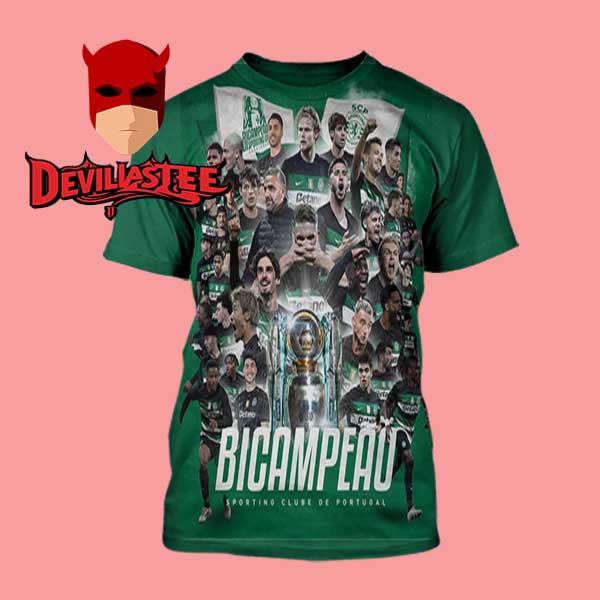 Primeira Liga Sporting Logo Bicampeao Verde 2025 All Over Print T-Shirt Primeira Liga Sporting Logo Bicampeao Verde 2025 All Over Print T-Shirt