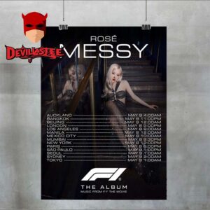 Rose Messy Tour 2025 F1 The Album Music From F1 Movie Home Decor Poster Canvas
