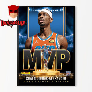 SGA MVP Shai Gilgeous Alexander OKC 2025 NBA MVP Most Valuable Player Home Decor Poster Canvas