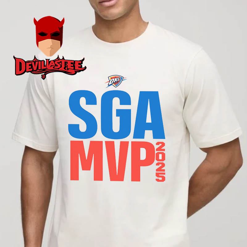 SGA MVP Shai Gilgeous Alexander OKC 2025 NBA MVP Text Unisex T-Shirt SGA MVP Shai Gilgeous Alexander OKC 2025 NBA MVP Text Unisex T-Shirt