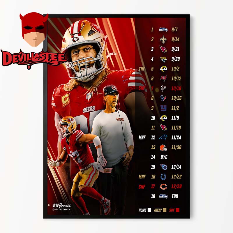 San Francisco 49ers 2025 NFL Schedule Home Decor Poster Canvas San Francisco 49ers 2025 NFL Schedule Home Decor Poster Canvas
