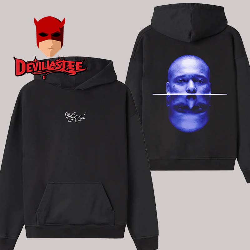 ScHoolboy Q Blue Lips Groovy Q Mirror Two Sided Hoodie ScHoolboy Q Blue Lips Groovy Q Mirror Two Sided Hoodie