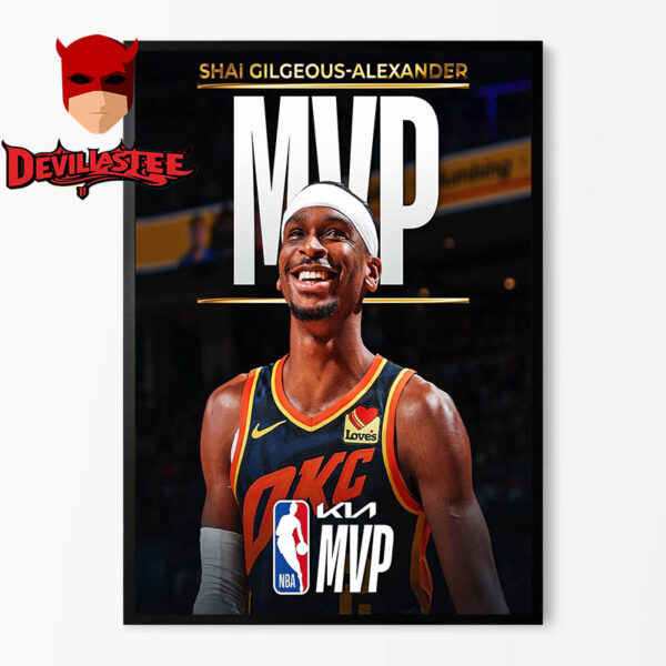 Shai Gilgeous Alexander OKC 2025 NBA MVP Most Valuable Player Home Decor Poster Canvas