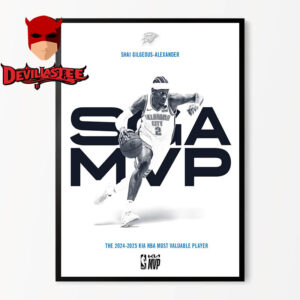 Shai Gilgeous Alexander OKC NBA MVP 2025 Most Valuable Player Home Decor Poster Canvas
