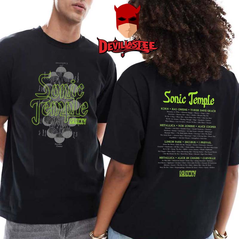 Sonic Temple 2025 Columbus OH Moon Phase Lineup Two Sided T-Shirt Sonic Temple 2025 Columbus OH Moon Phase Lineup Two Sided T-Shirt