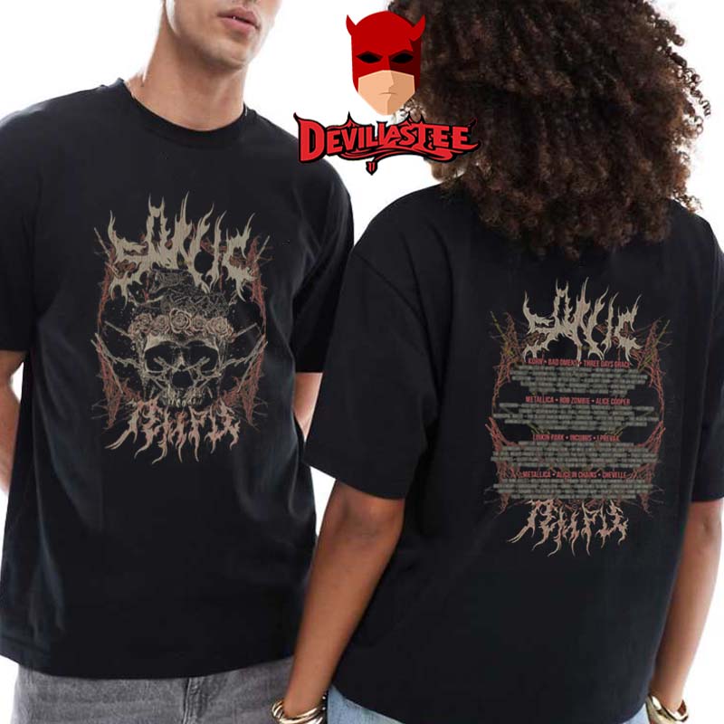 Sonic Temple 2025 Columbus OH Viper Nest Lineup Two Sided T-Shirt Sonic Temple 2025 Columbus OH Viper Nest Lineup Two Sided T-Shirt