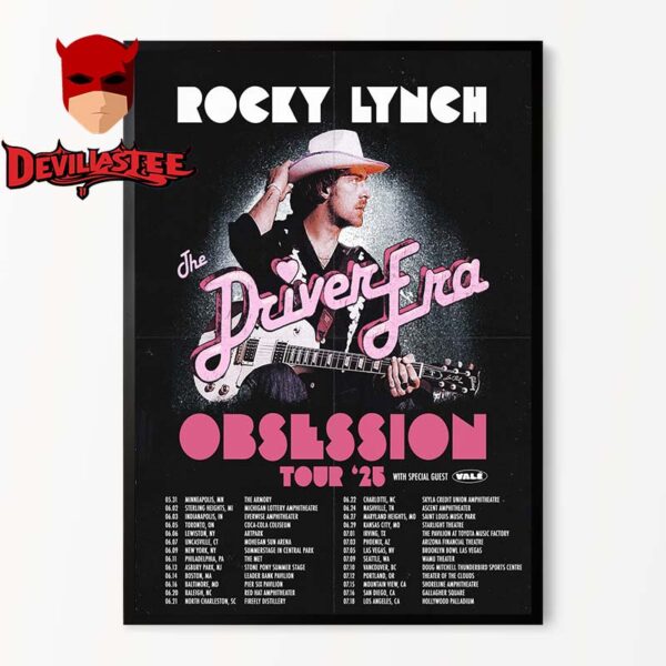 The Driver Era Ross Lynch 2025 Obsession World Tour Dates Home Decor Poster Canvas