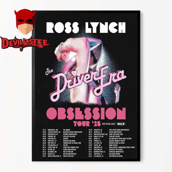 The Driver Era Ross Lynch Obsession 2025 World Tour Dates Home Decor Poster Canvas