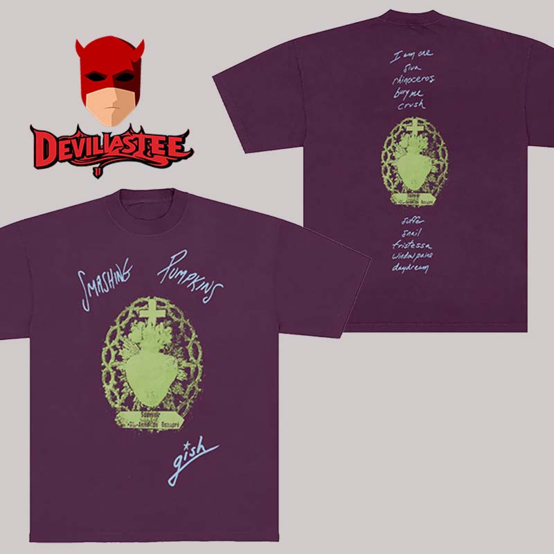 The Smashing Pumpkins 34th Anniversary Of Gish Tracklist Two Sided T-Shirt The Smashing Pumpkins 34th Anniversary Of Gish Tracklist Two Sided T-Shirt