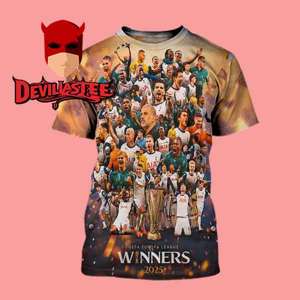 Tottenham Hotspur Europa League Champions 2025 Winners All Over Print T-Shirt Tottenham Hotspur Europa League Champions 2025 Winners All Over Print T-Shirt