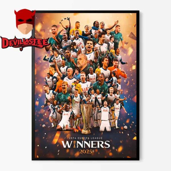 Tottenham Hotspur Europa League Champions 2025 Winners Home Decor Poster Canvas