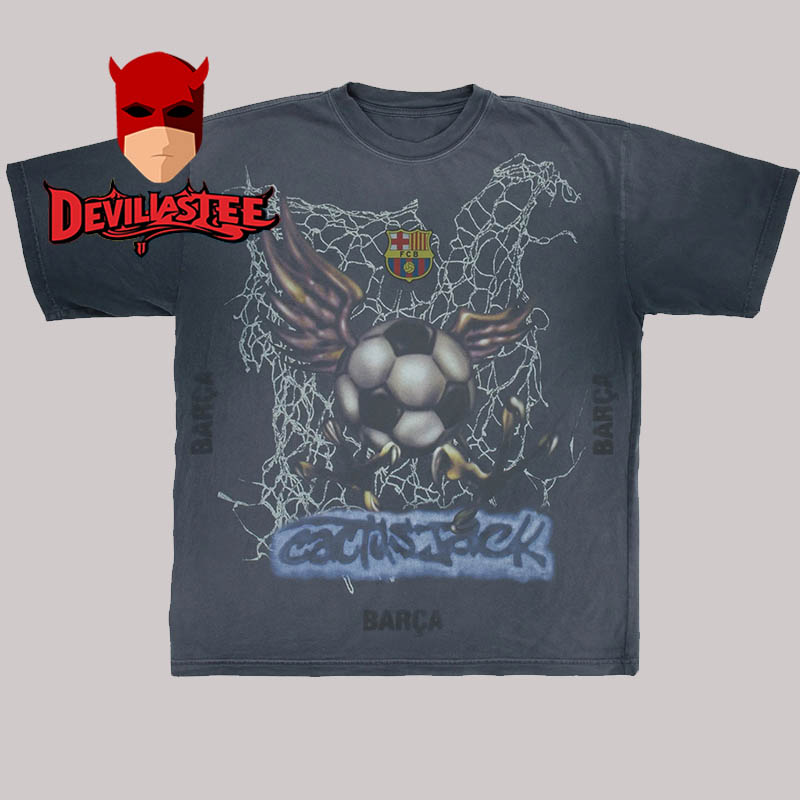 Travis Scott Barcelona Cactus Jack 2025 Spray Logo All Over Print T-Shirt Travis Scott Barcelona Cactus Jack 2025 Spray Logo All Over Print T-Shirt