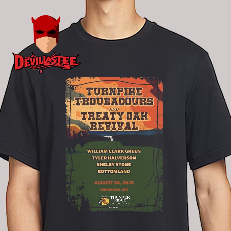 Turnpike Troubadours And Treaty Oak Revival Ridgedale MO 2025 On August 30th Unisex T-Shirt Turnpike Troubadours And Treaty Oak Revival Ridgedale MO 2025 On August 30th Unisex T-Shirt