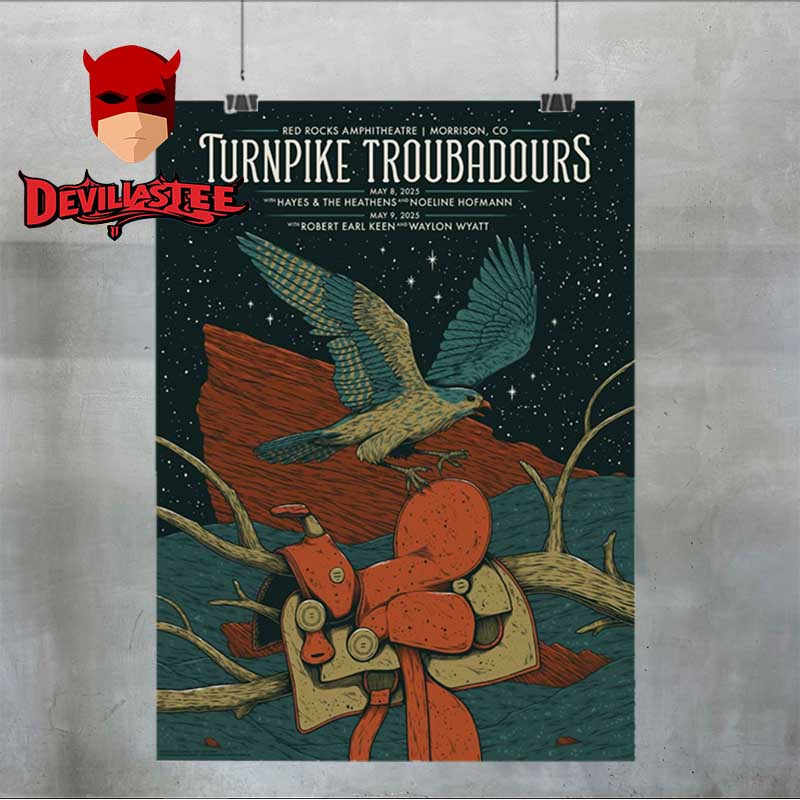 Turnpike Troubadours Red Rocks Amphitheatre 2025 Morrison CO On May 8th 9th Home Decor Poster Canvas Turnpike Troubadours Red Rocks Amphitheatre 2025 Morrison CO On May 8th 9th Home Decor Poster Canvas