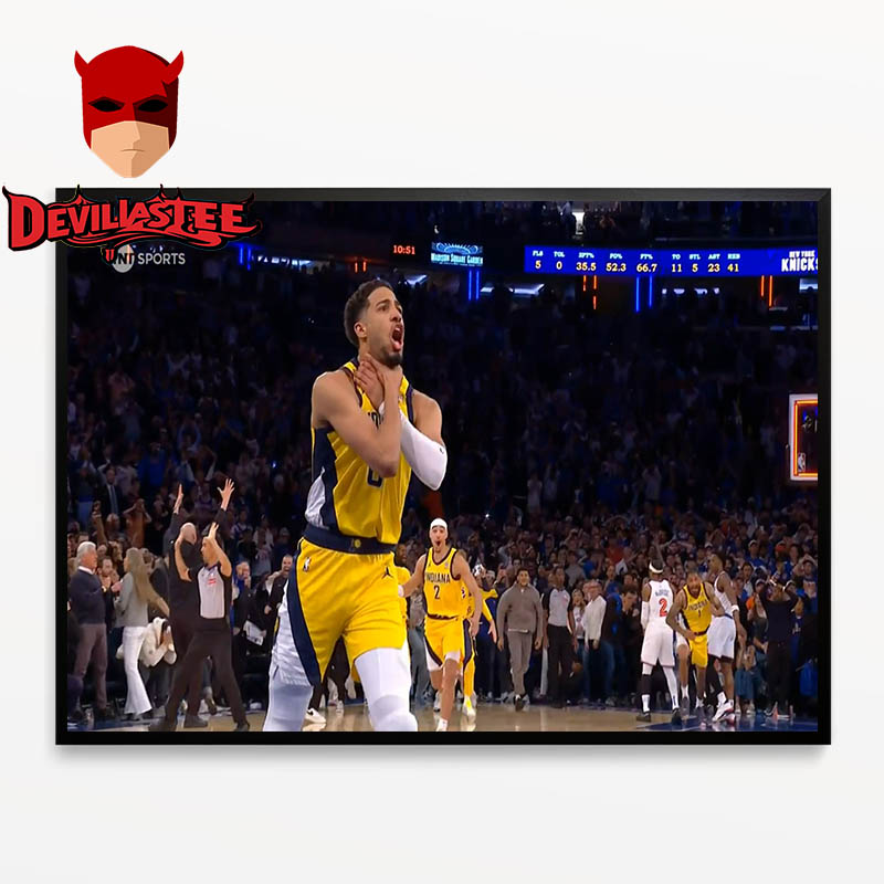Tyrese Haliburton Did Reggie Miller's Choke Celebration Indiana Pacers vs New York Kincks NBA Playoffs 2025 Home Decor Poster Canvas Tyrese Haliburton Did Reggie Miller's Choke Celebration Indiana Pacers vs New York Kincks NBA Playoffs 2025 Home Decor Poster Canvas