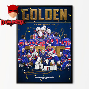 USA Hockey Men National IIHF Mens World Championship Golden 2025 Home Decor Poster Canvas