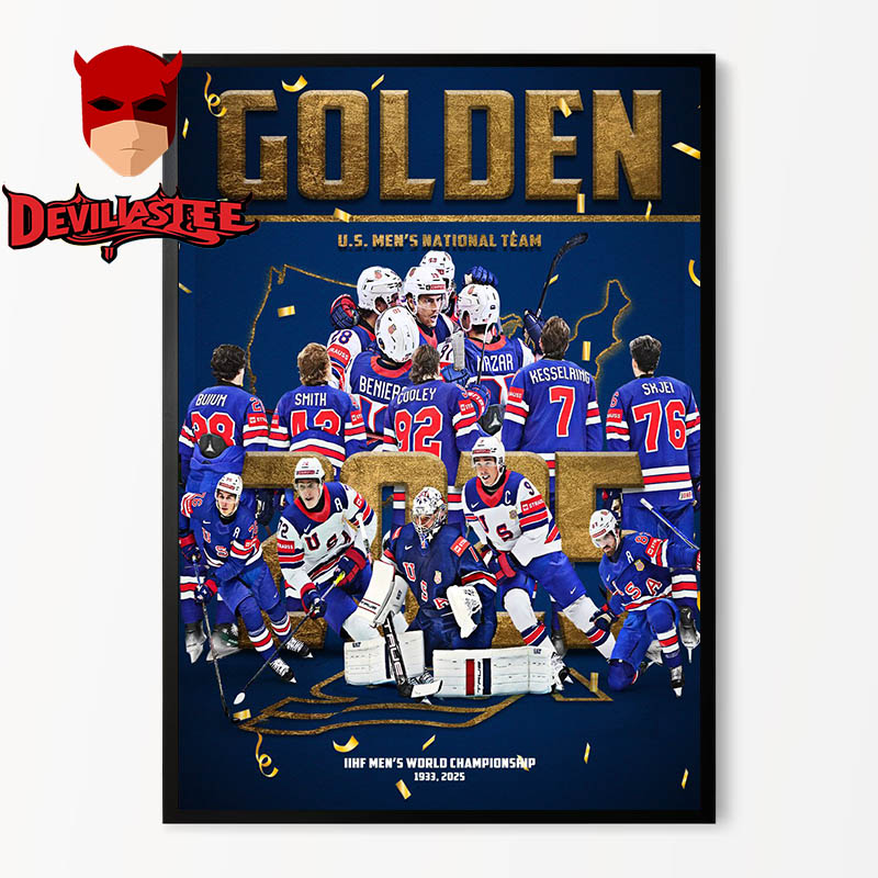 USA Hockey Men National IIHF Mens World Championship Golden 2025 Home Decor Poster Canvas USA Hockey Men National IIHF Mens World Championship Golden 2025 Home Decor Poster Canvas