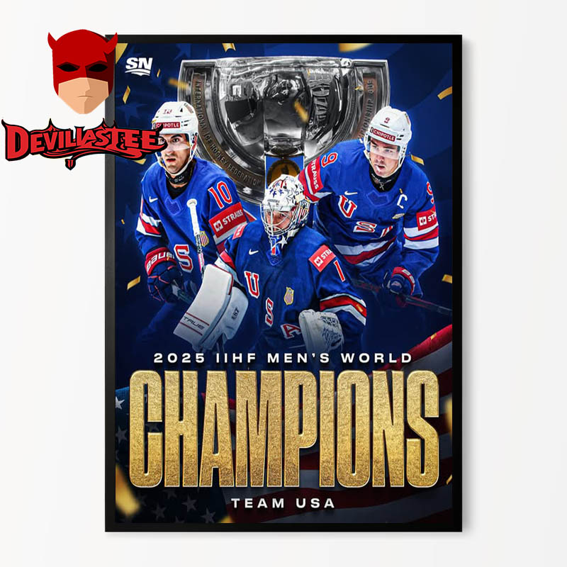 USA Hockey Men National Win IIHF World Championship Golden 2025 Home Decor Poster Canvas USA Hockey Men National Win IIHF World Championship Golden 2025 Home Decor Poster Canvas
