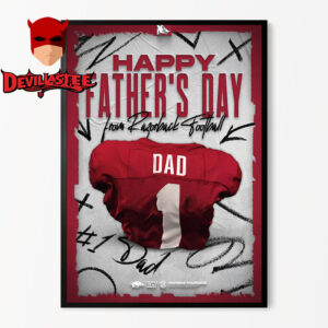 Arkansas Razorback Football Poster Celebrates Happy Fathers Day Home Decor Poster Canvas