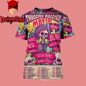 Bone Thugs-N-Harmony Three 6 Mafia On Thuggish Ruggish Mafia Tour 2025 Poster Schedule Tour Dates All Over Print Shirt
