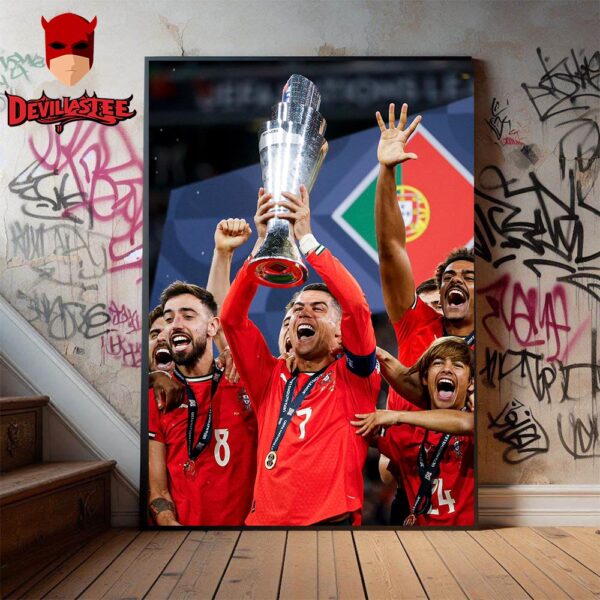 Cristiano Ronaldo has win UEFA Nation League with Protugal in june 9th 2025 Home Decor Poster Canvas